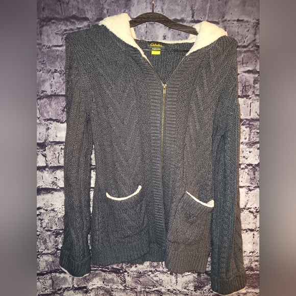 Cabelas Cable Knit Zipup sz Small - Picture 1 of 2